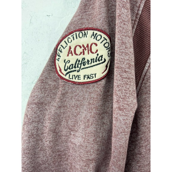 Affliction Live Fast Motorcycles Sweatshirt Women's Size XL Brown/Mauve - Picture 5 of 6